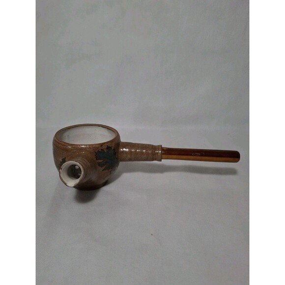 Vintage Pottery Kyusu Teapot with Wooden Handle, Unused Missing Lid - Picture 2 of 12